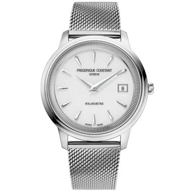 Frédérique Constant Classics Moneta Solarmetre quartz white dial leather strap 39 mm