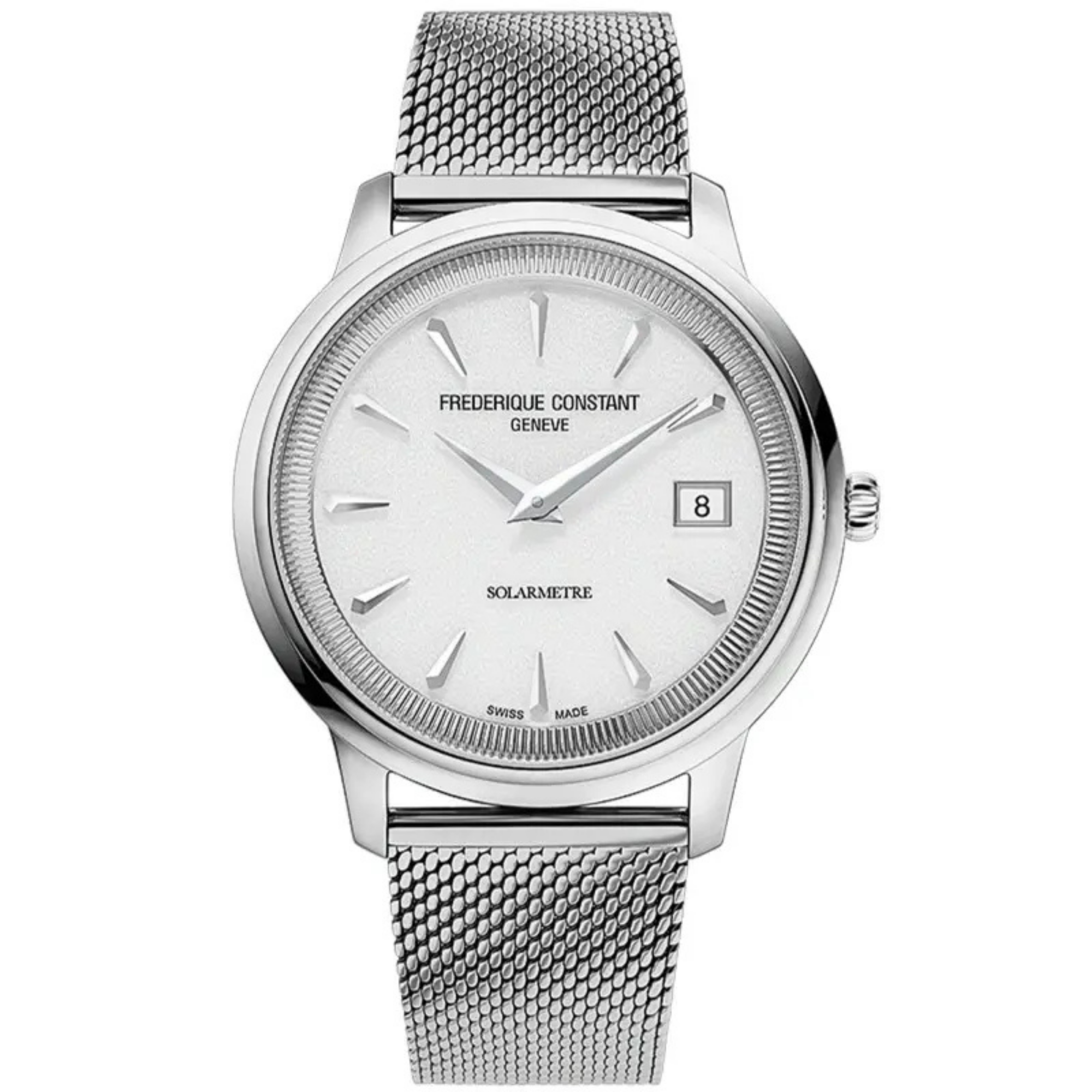 Frédérique Constant Classics Moneta Solarmetre quartz white dial leather strap 39 mm