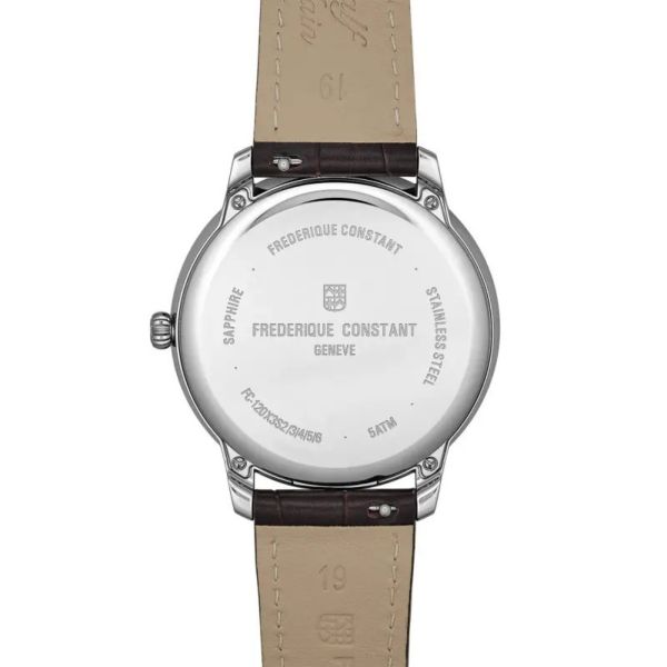 Frédérique Constant Classics Moneta Solarmetre quartz white dial leather strap 39 mm