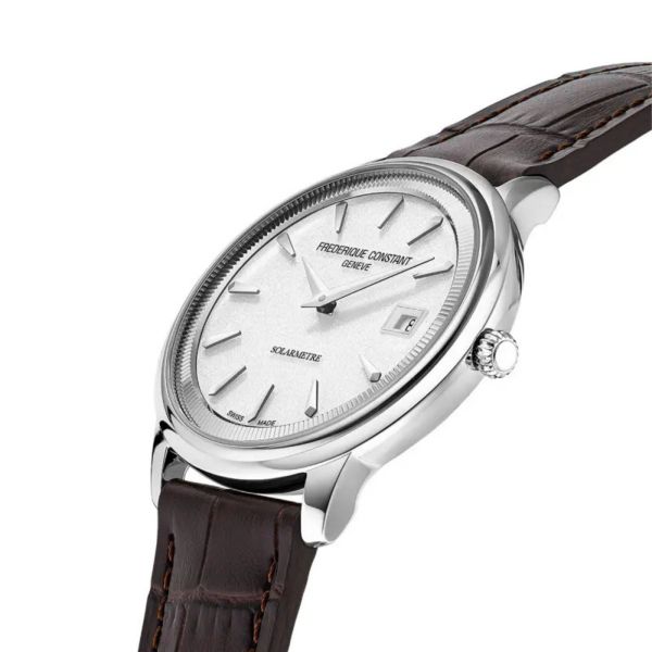 Frédérique Constant Classics Moneta Solarmetre quartz white dial leather strap 39 mm