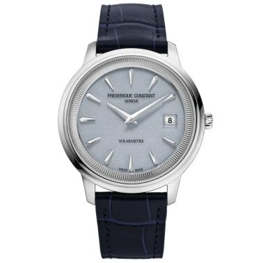 Frédérique Constant Classics Moneta Solarmetre quartz blue dial leather strap 39 mm