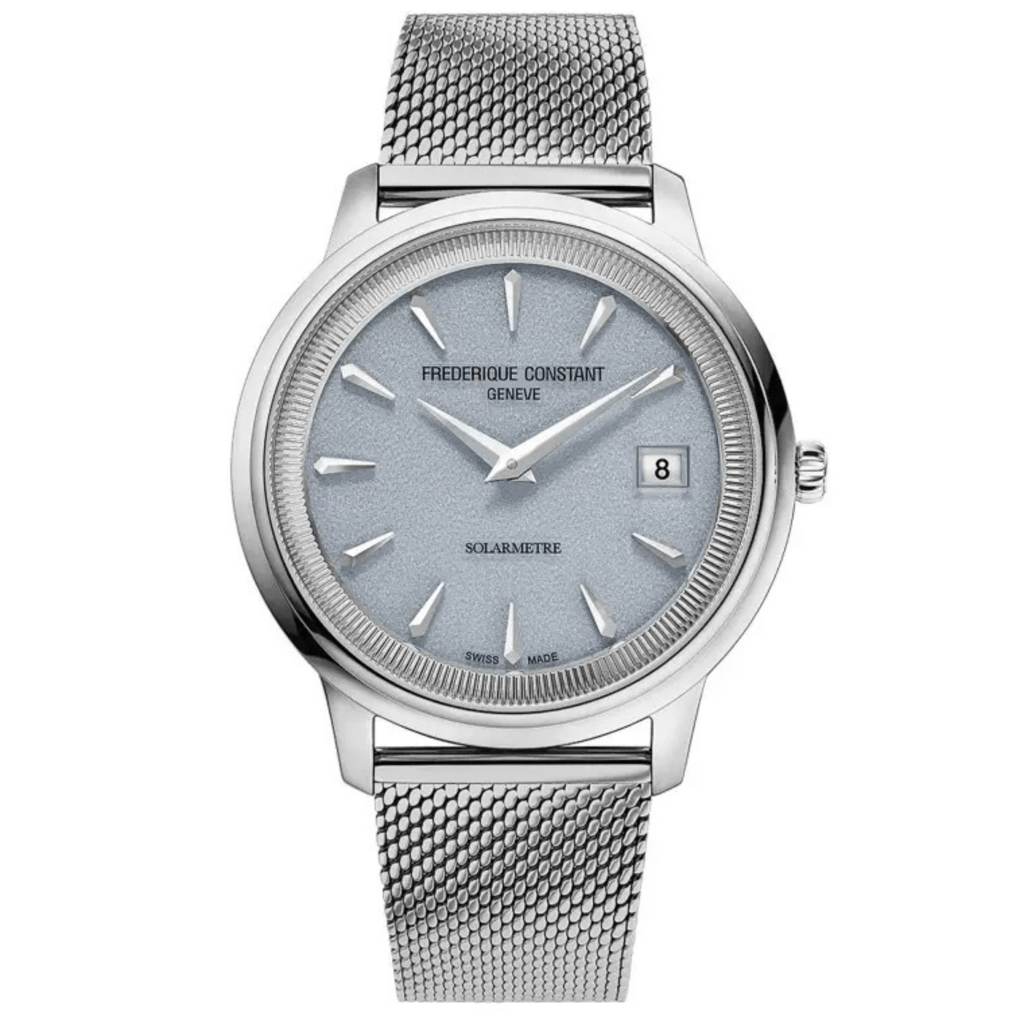 Frédérique Constant Classics Moneta Solarmetre quartz blue dial leather strap 39 mm