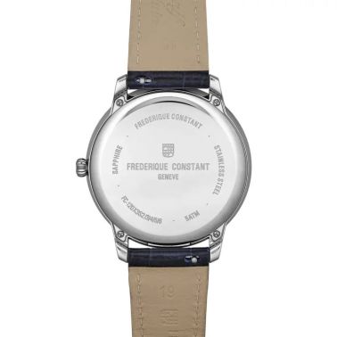 Frédérique Constant Classics Moneta Solarmetre quartz blue dial leather strap 39 mm