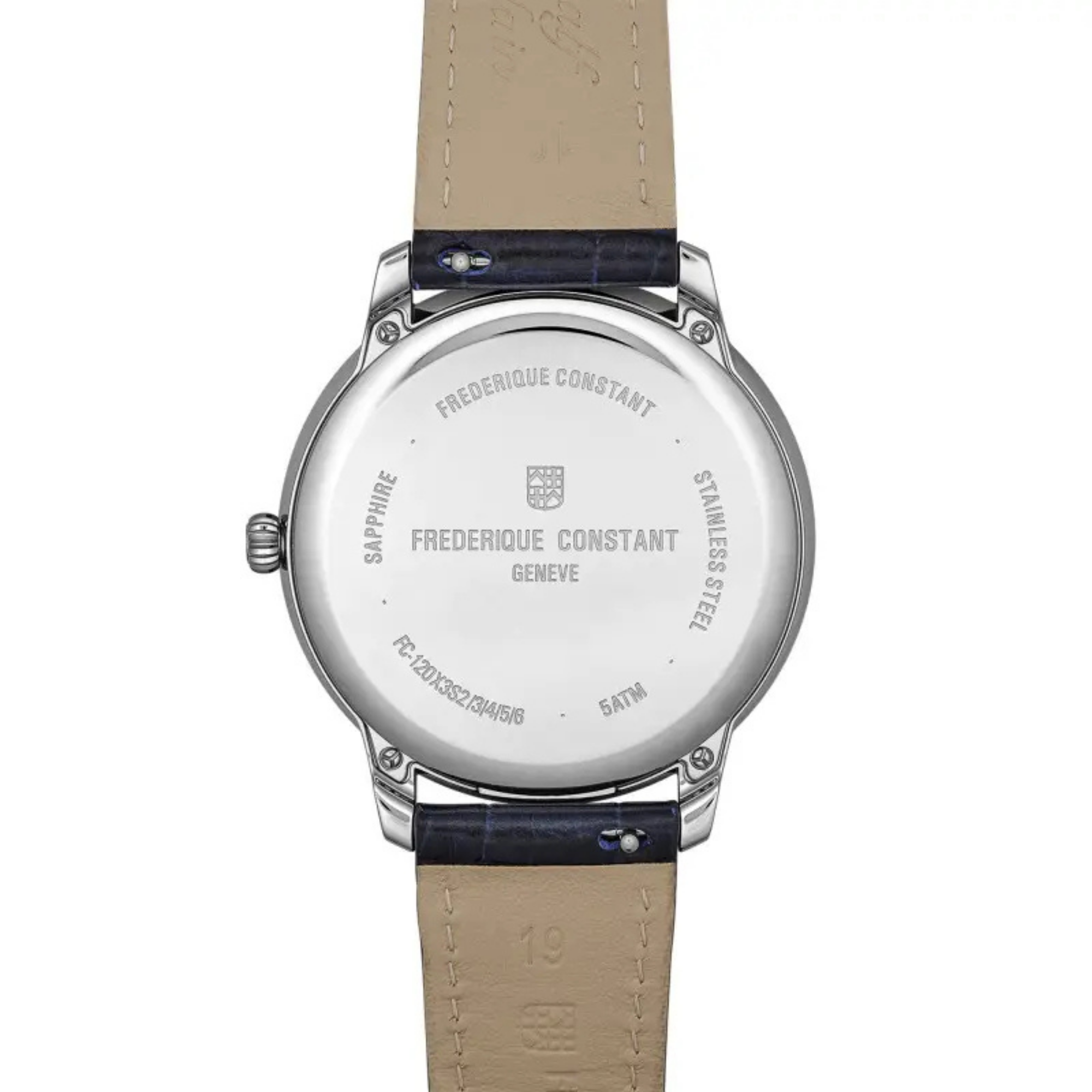 Frédérique Constant Classics Moneta Solarmetre quartz blue dial leather strap 39 mm