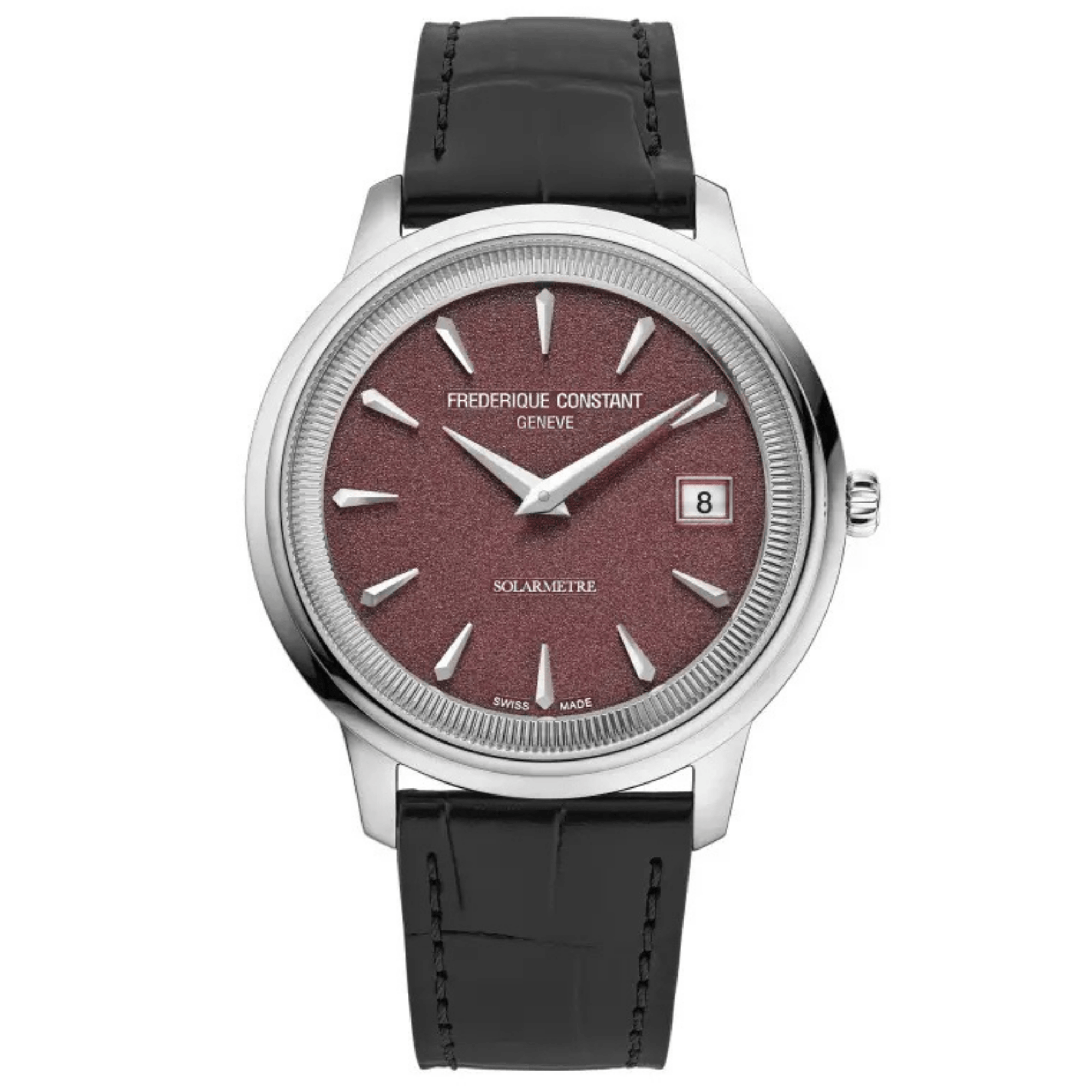 Frédérique Constant Classics Moneta Solarmetre quartz red dial leather strap 39 mm