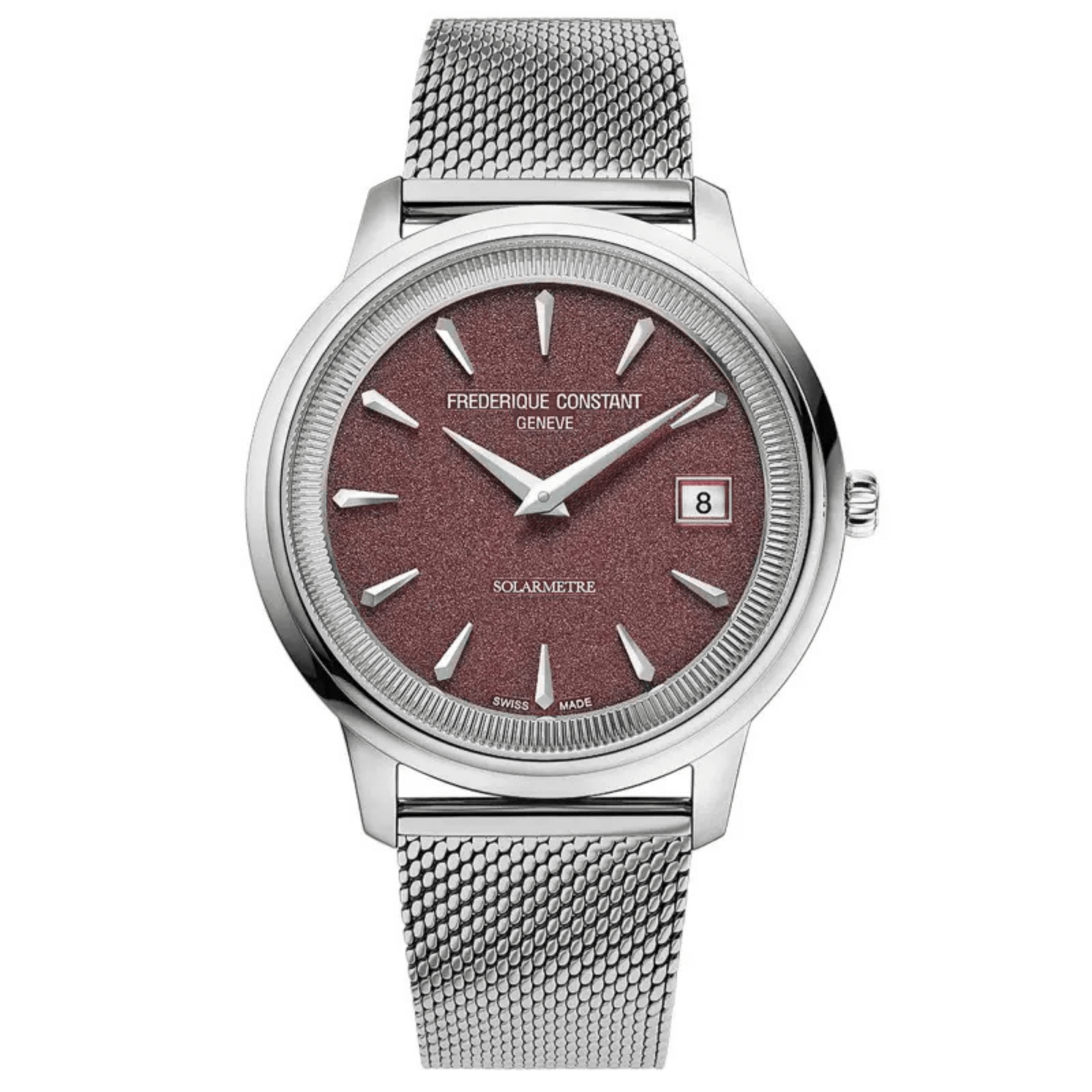 Frédérique Constant Classics Moneta Solarmetre quartz red dial leather strap 39 mm