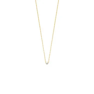 Collier Claverin Simply Mini en or jaune et perle blanche