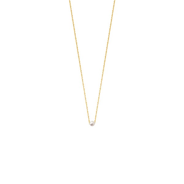 Collier Claverin Simply Mini en or jaune et perle blanche - SOLDAT PL