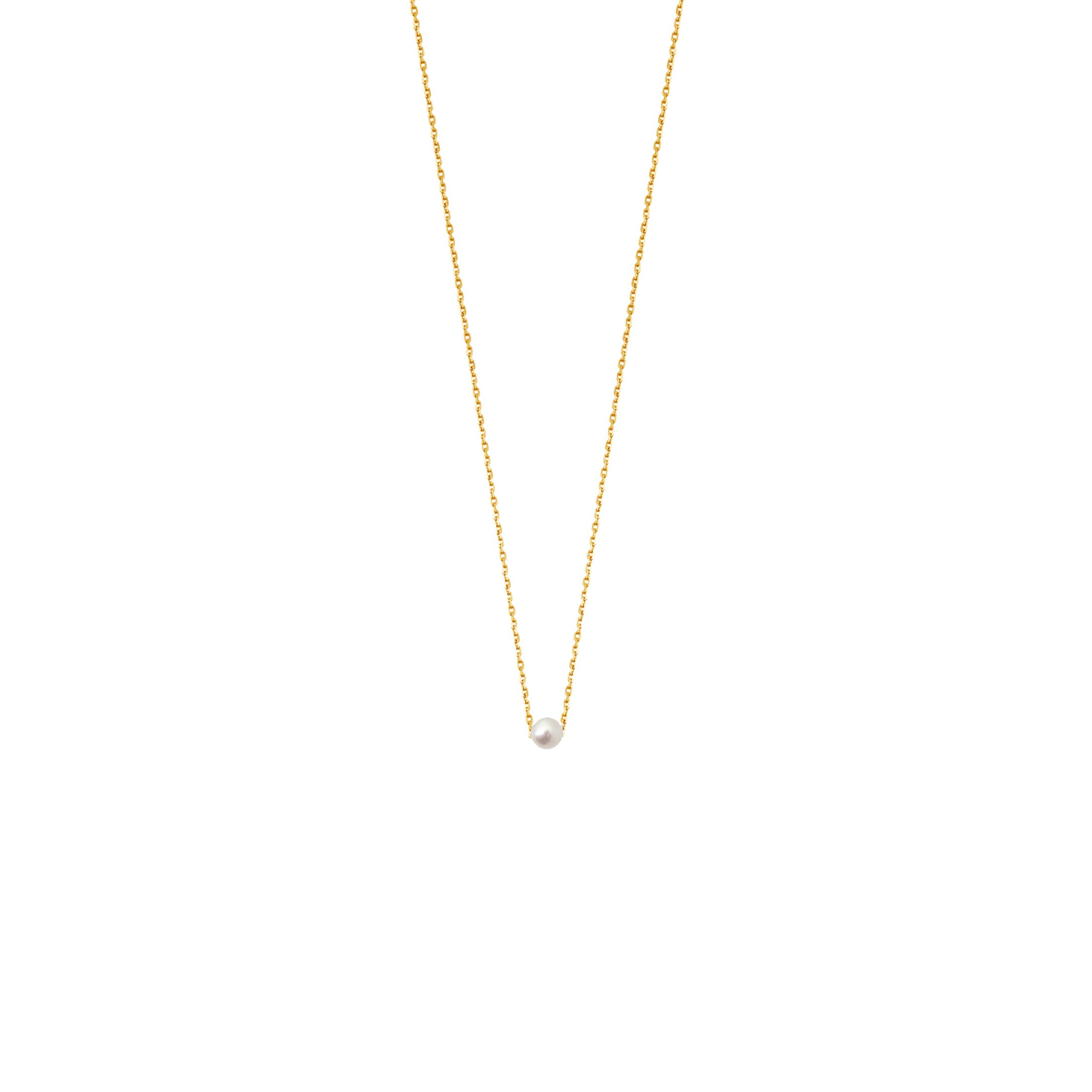 Collier Claverin Simply Mini en or jaune et perle blanche - SOLDAT PL