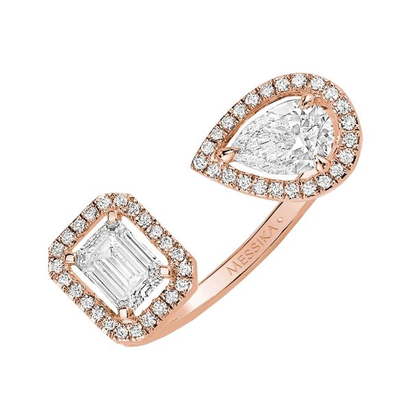 Bague Messika My Twin moyen modele or rose et diamants 6636R Lepage
