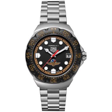 Montre TAG Heuer Formula 1 Solargraph X Indy 500 quartz cadran noir et marron bracelet acier 38 mm