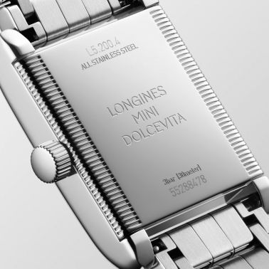 Longines Mini DolceVita quartz white mother-of-pearl dial steel bracelet21.5 x 29 mm