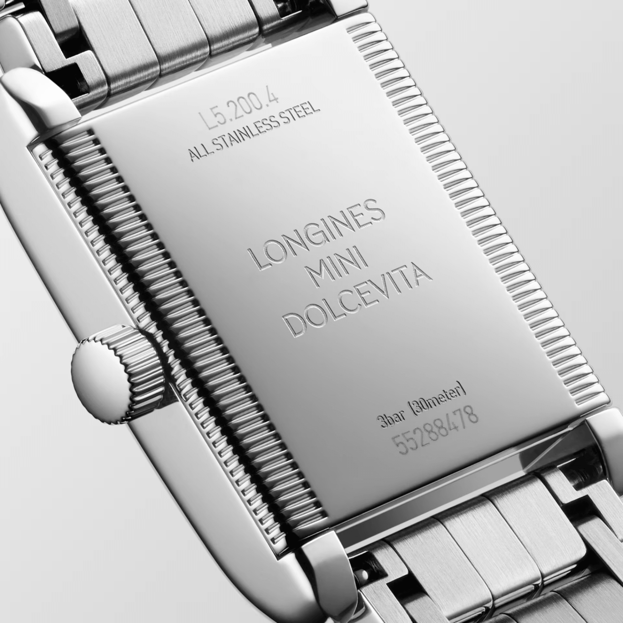Longines Mini DolceVita quartz white mother-of-pearl dial steel bracelet21.5 x 29 mm