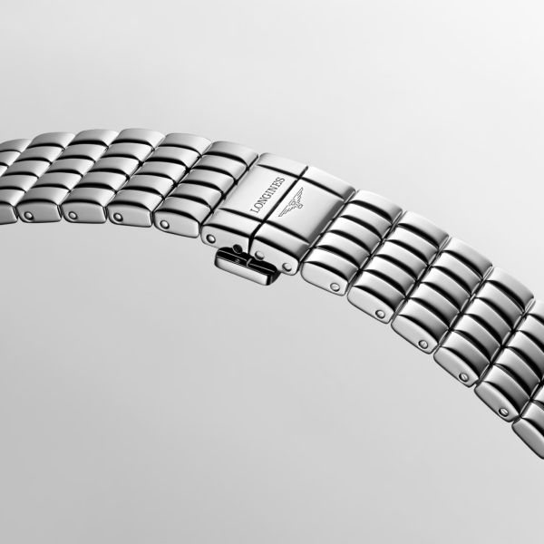 Montre Longines Mini DolceVita quartz cadran nacre blanche bracelet acier 21.5 x 29 mm