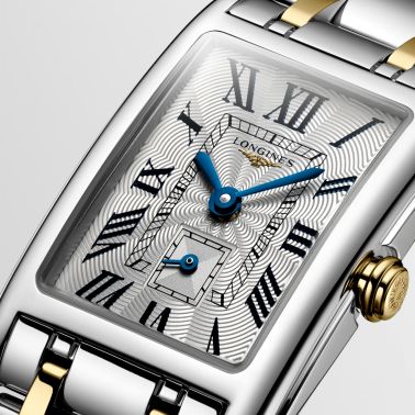 Longines DolceVita quartz watch with silver dial, two-tone steel bracelet, 20.80 x 32 mm