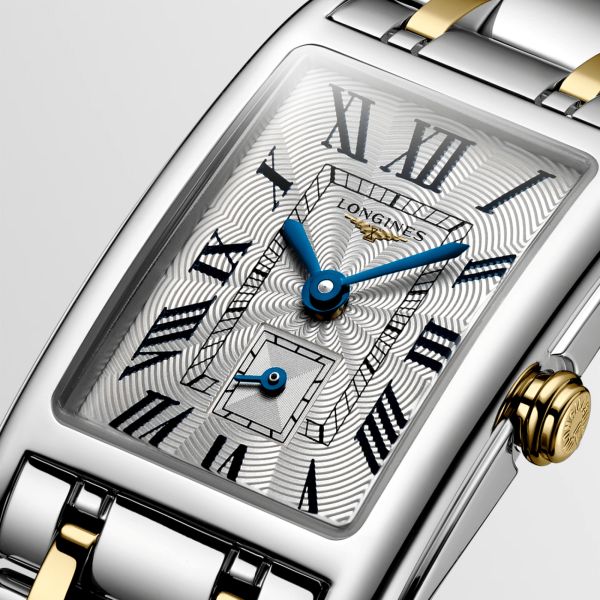 Longines DolceVita quartz watch with silver dial, two-tone steel bracelet, 20.80 x 32 mm