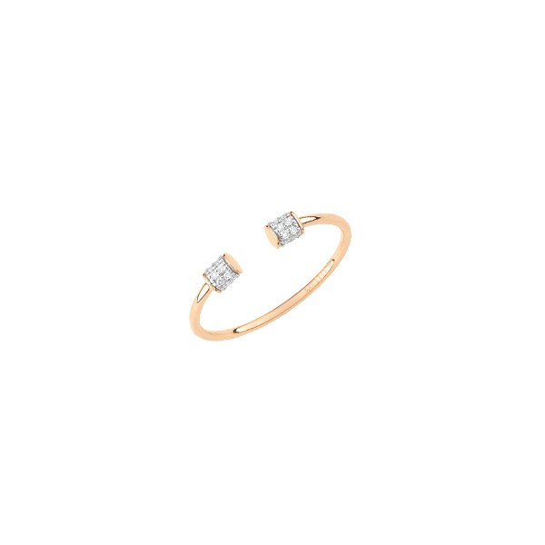 Bague ouverte Ginette NY Single Diamond Choker en or rose et diamants