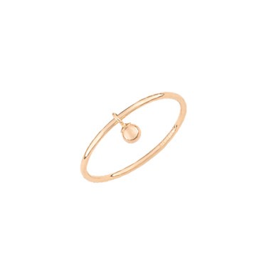 Bague Ginette NY Single Tiny Bead Circle en or rose