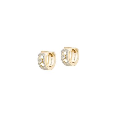Boucles d’oreilles Créoles Messika Move Noa en or jaune et pavées
