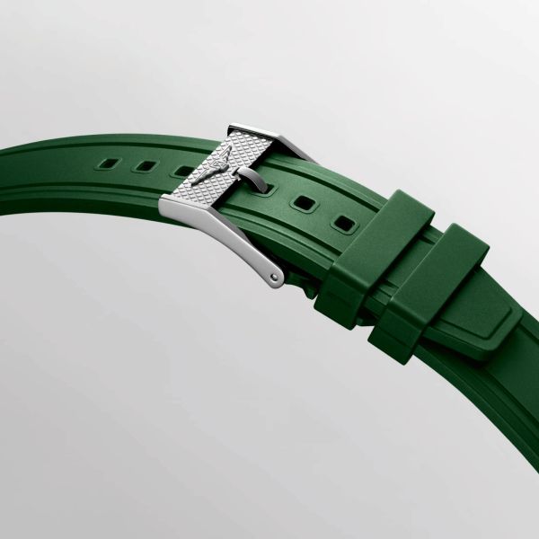 Montre Longines Legend Diver automatique cadran vert bracelet caoutchouc vert 39 mm