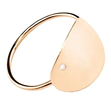 Bague Ginette NY Sequin en or rose et diamant