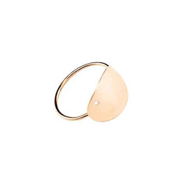 Bague Ginette NY Sequin en or rose et diamant