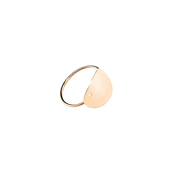 Bague Ginette NY Sequin en or rose et diamant