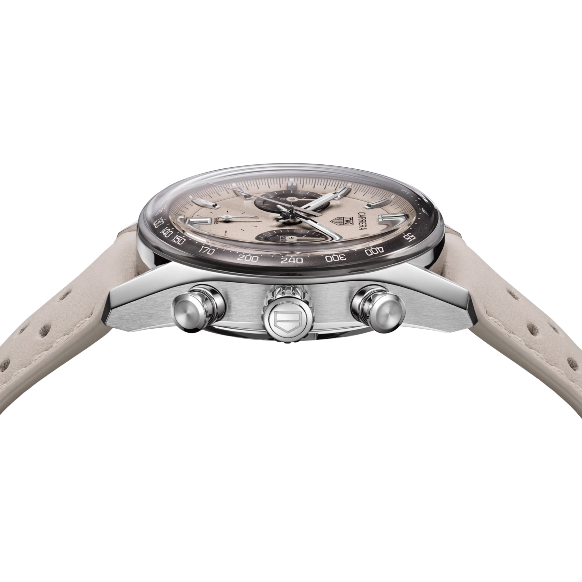 Montre TAG Heuer Carrera Chronograph "Glassbox" Sand automatique cadran beige bracelet cuir beige 39 mm