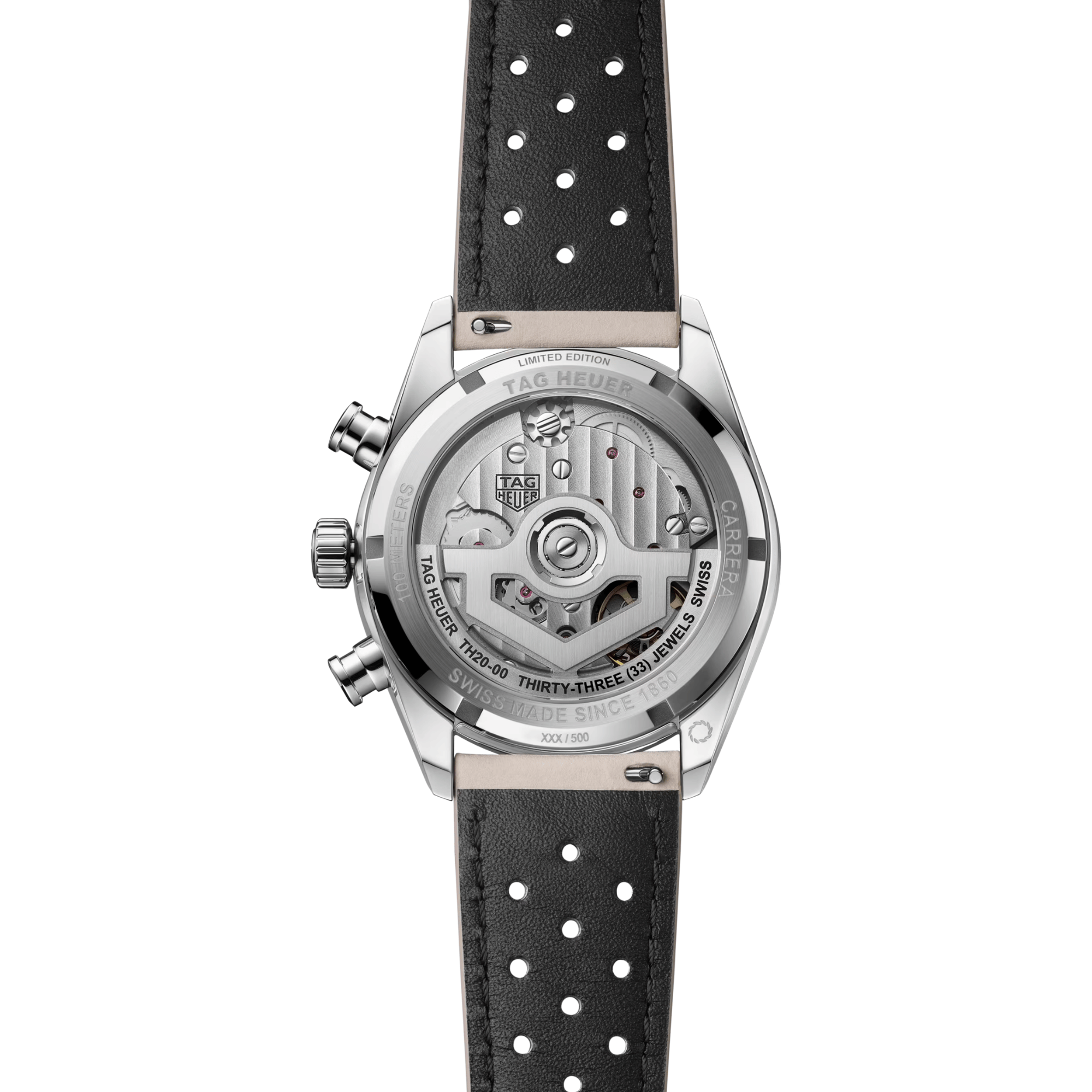 Montre TAG Heuer Carrera Chronograph "Glassbox" Sand automatique cadran beige bracelet cuir beige 39 mm