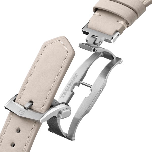 Montre TAG Heuer Carrera Chronograph "Glassbox" Sand automatique cadran beige bracelet cuir beige 39 mm