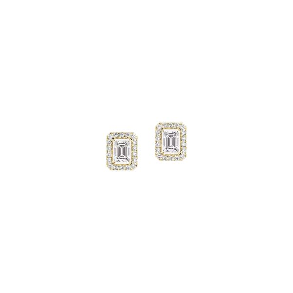Messika Joy stud earrings in yellow gold and diamonds, small model