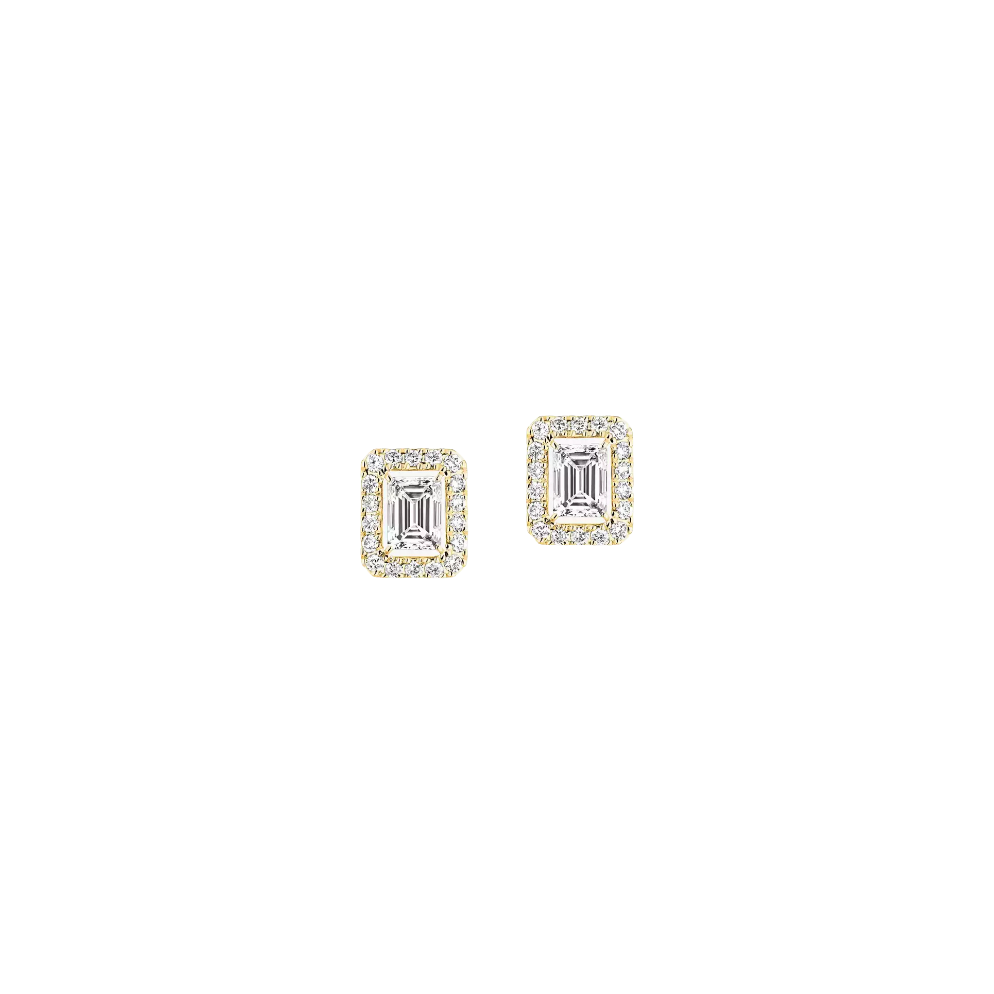 Messika Joy stud earrings in yellow gold and diamonds, small model