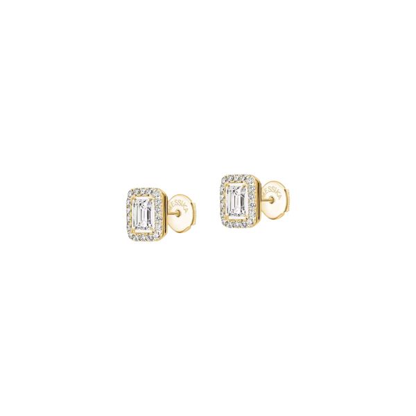 Messika Joy stud earrings in yellow gold and diamonds, small model