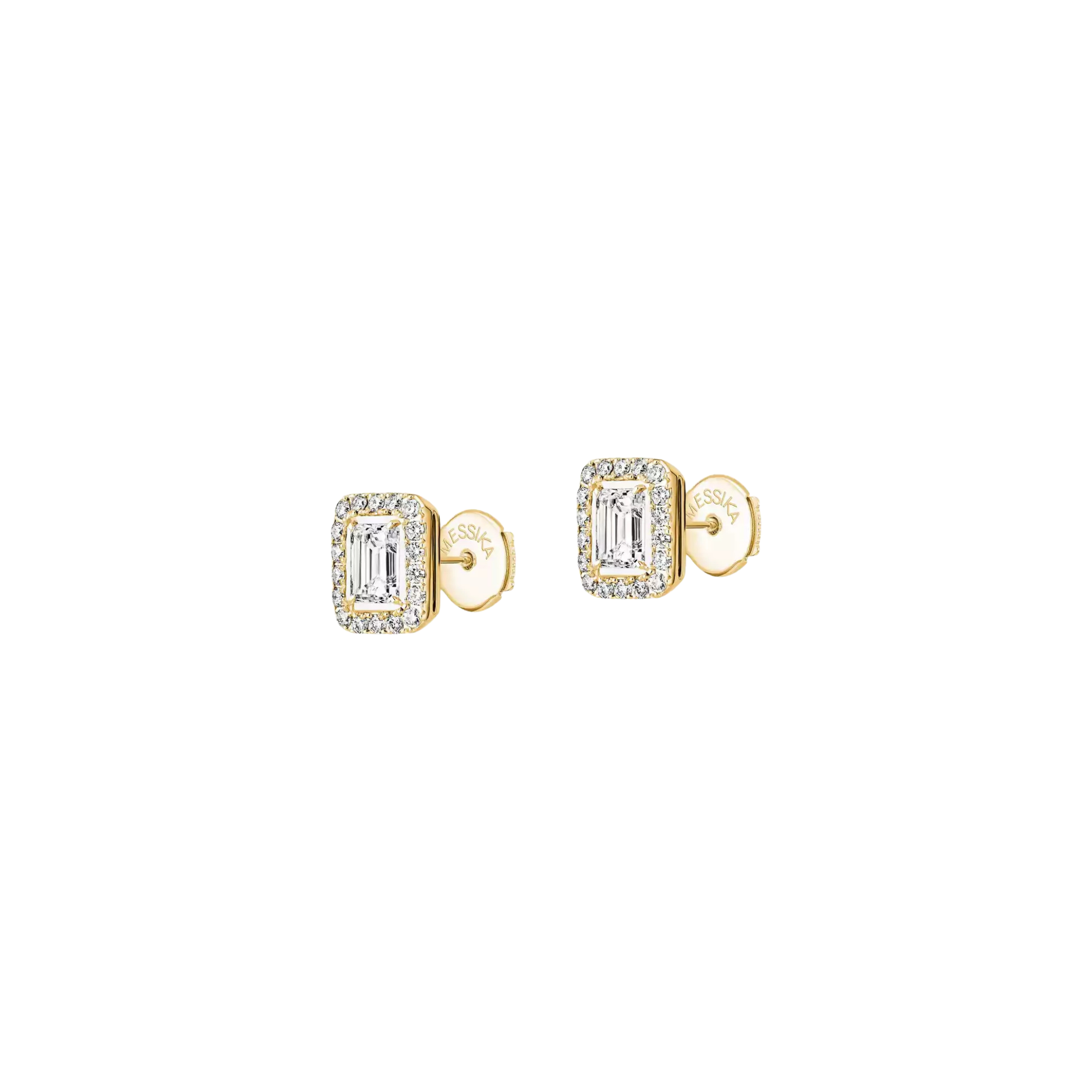 Messika Joy stud earrings in yellow gold and diamonds, small model