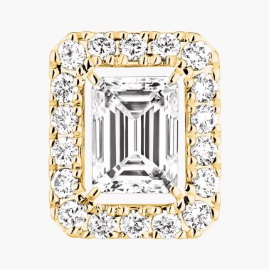 Messika Joy stud earrings in yellow gold and diamonds, small model