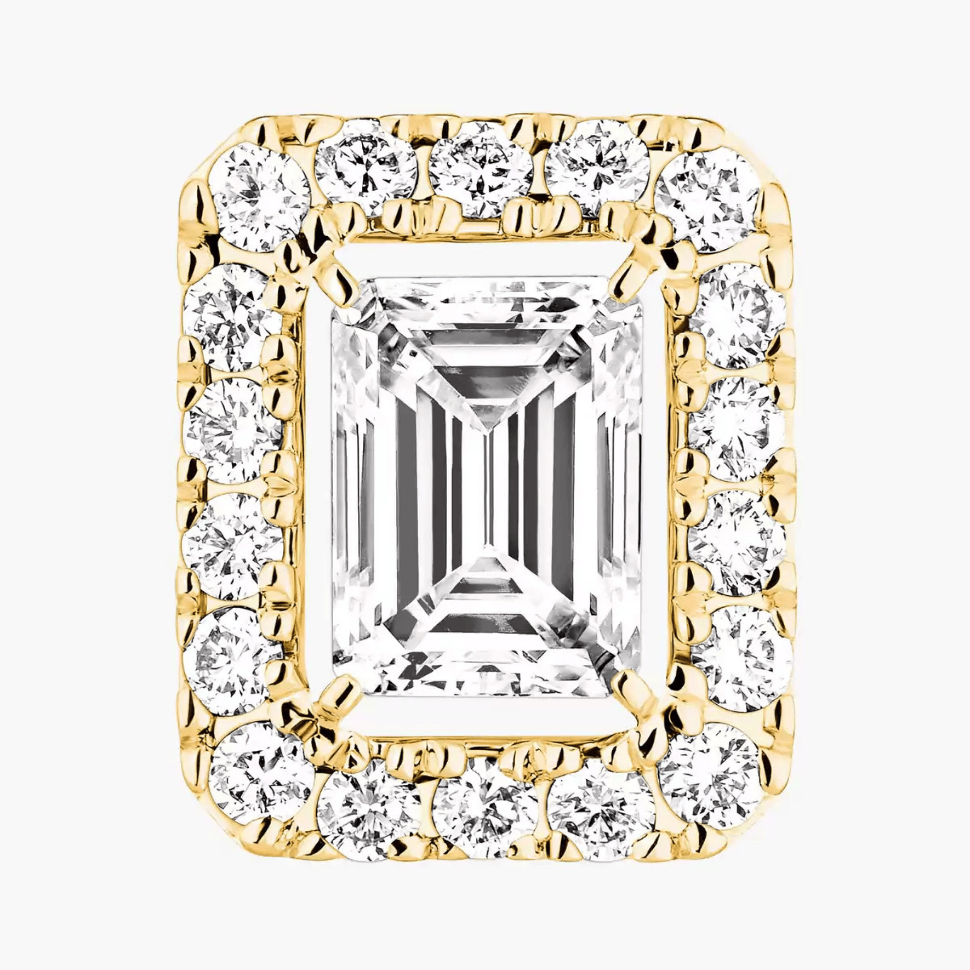 Messika Joy stud earrings in yellow gold and diamonds, small model