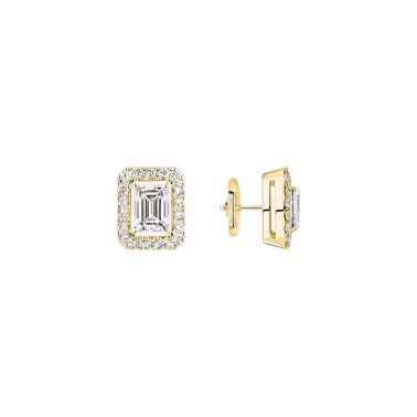 Messika Joy stud earrings in yellow gold and diamonds, small model