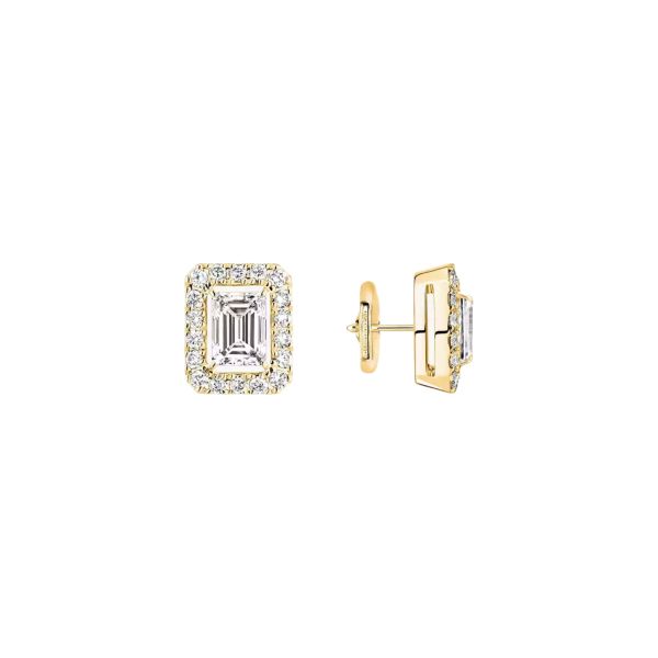 Messika Joy stud earrings in yellow gold and diamonds, small model
