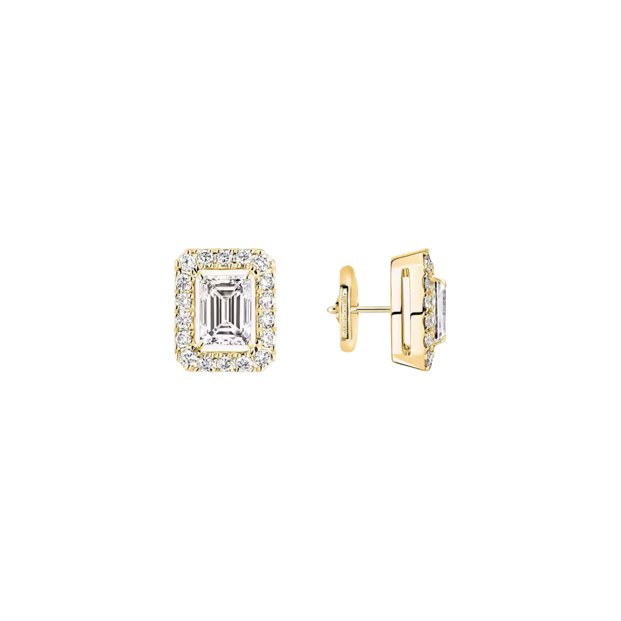 Messika Joy stud earrings in yellow gold and diamonds, small model