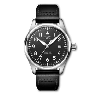 IWC Montre d'Aviateur Mark XX automatique cadran noir bracelet cuir noir 40 mm