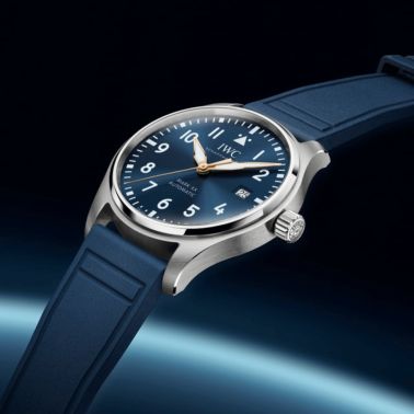 IWC Montre D’Aviateur Mark XX Le Petit Prince automatique cadran bleu bracelet caoutchouc bleu 40 mm