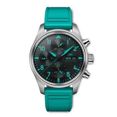 IWC Montre d’Aviateur Chronographe 41 Édition « Mercedes-AMG PETRONAS Formula One™ Team »automatique cadran noir bracelet caou