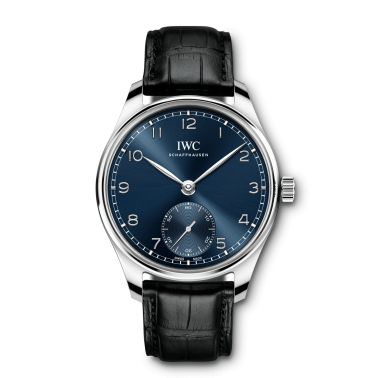 Montre IWC Portugieser Automatic 40 cadran bleu bracelet cuir 40,4 mm
