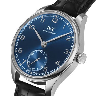 Montre IWC Portugieser Automatic 40 cadran bleu bracelet cuir 40,4 mm