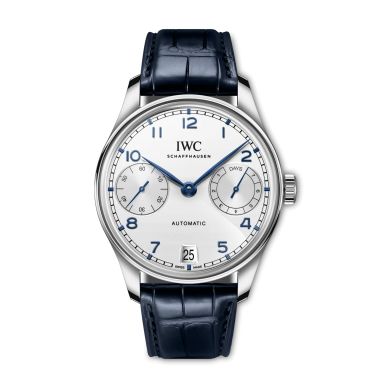 Montre IWC Portugieser Automatic 42 cadran argenté bracelet cuir 42,4 mm
