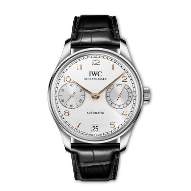 Montre IWC Portugieser Automatic 42 cadran argenté bracelet cuir 42,4 mm