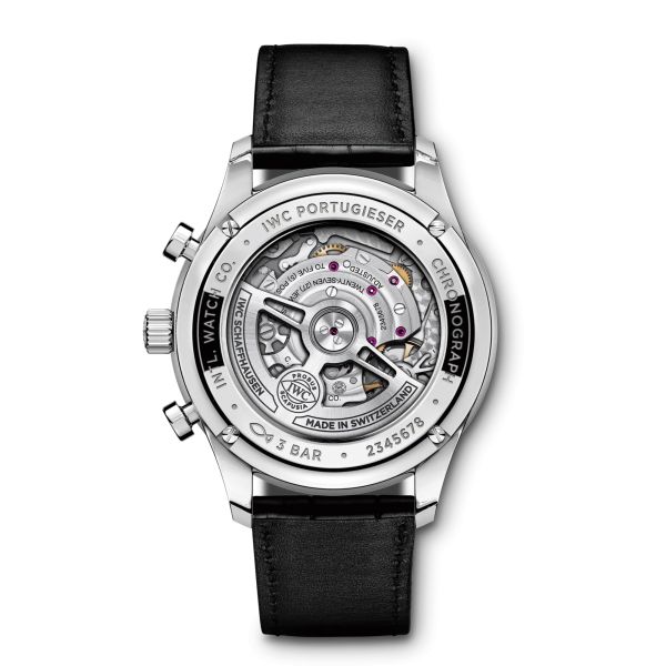 IWC Portugieser Chronograph automatic blue dial leather strap 41 mm