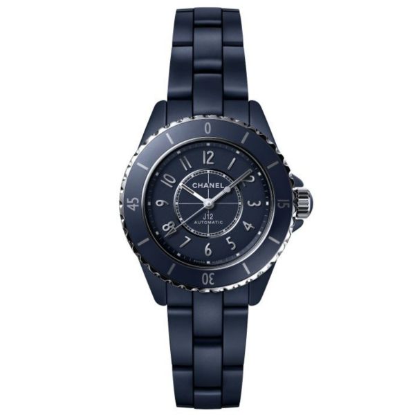 Montre CHANEL J12 BLEU automatiquecadran bleu et bracelet céramique bleu 33 mm
