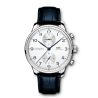 IWC Portugieser Chronograph automatic silver dial leather strap 41 mm