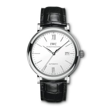 Montre IWC Portofino Automatic cadran argenté bracelet cuir 40 mm